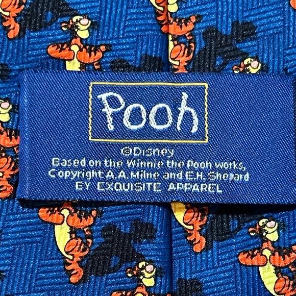 Disney Necktie Pooh Tigger and His Shadow Blue - Picture 10 of 10